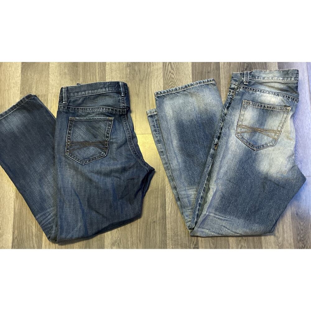 Lot of 2: Express BLAKE Loose Fit Bootcut Men’s Jeans 34x32 Distressed Y2K